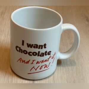 Vintage Hallmark 1986 Chocolate Lover Mug – “I Want Chocolate & I Want it NOW!”